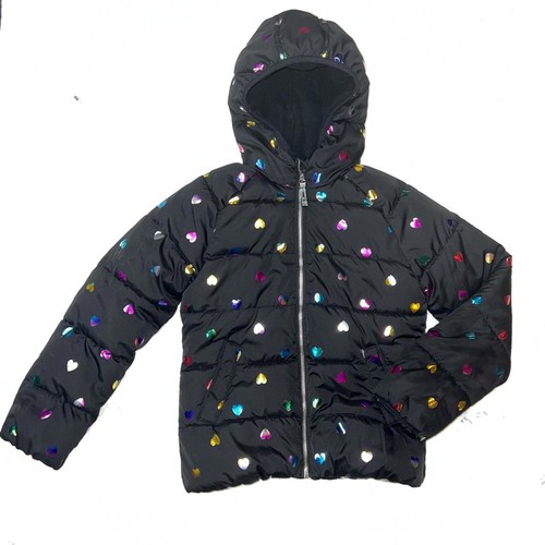 Girls Old Navy Heart Print Puffer Coat Sz 8