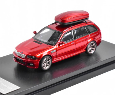 AL SH 1:64 Red M3 CSL E46 3 Series Wagon Sports Model Diecast Metal Car