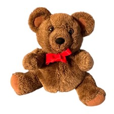 Teddy Bear Brown Hand Puppet 8" Plush Vintage 1986 Graphics International Korea