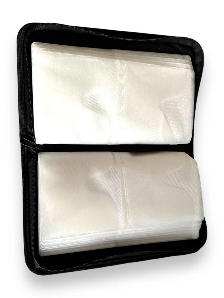 80 CD DVD Games Black Storage Organizer Case Wallet Holds 80 Discs Zip Closure - Image 2 of 4