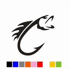 Fish Fishing Hook Animal Vinyl Die Cut Car Decal Sticker-free Shipping
