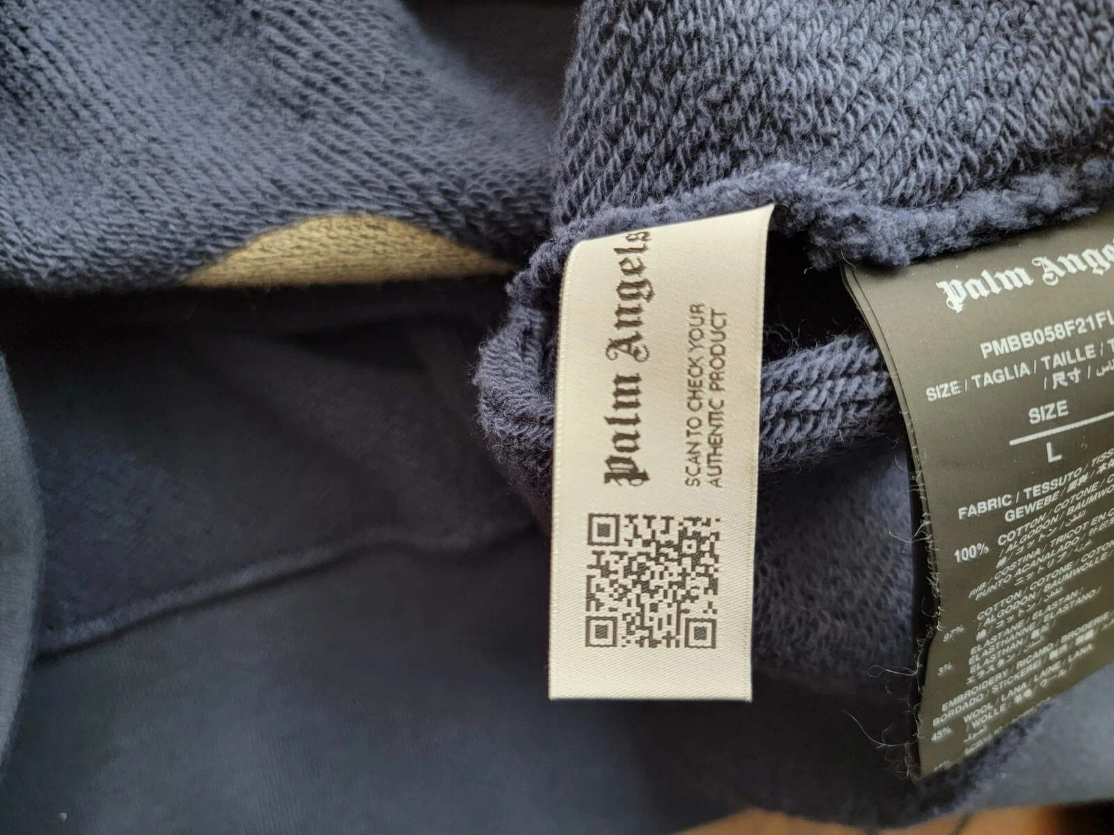 Felpa con cappuccio blu navy motivo orso spray Palm Angels taglia: Large