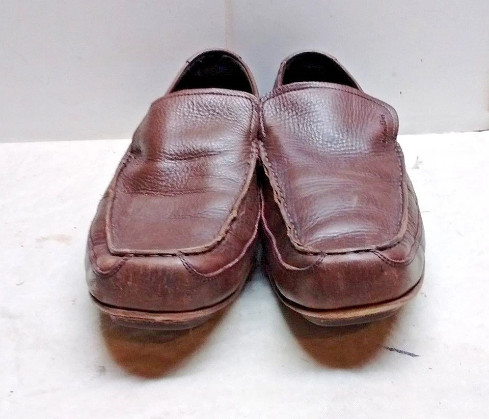 Calvin Klein Michael Marrón Cuero Sin Cordones Mocasín Sin usar, Puntera Zapato de Conducción Para Hombre 10M Foto 2 de 4