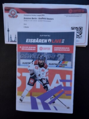 Eisbaeren Berlin - Sheffield Steelers 19.11.2024 CHL Wellblechpalast Ticket + Pr