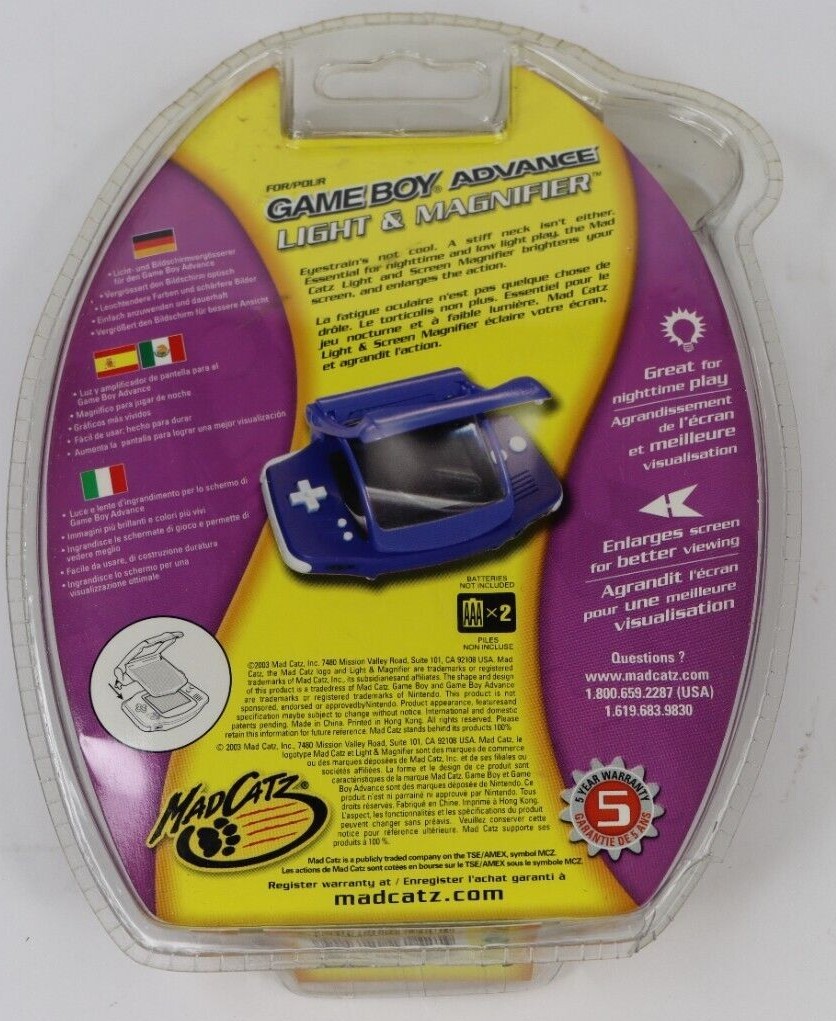 ナース物語 Game Boy Advance 2003 2003 Mad Catz Light & Magnifier for Game Boy Advance NEW