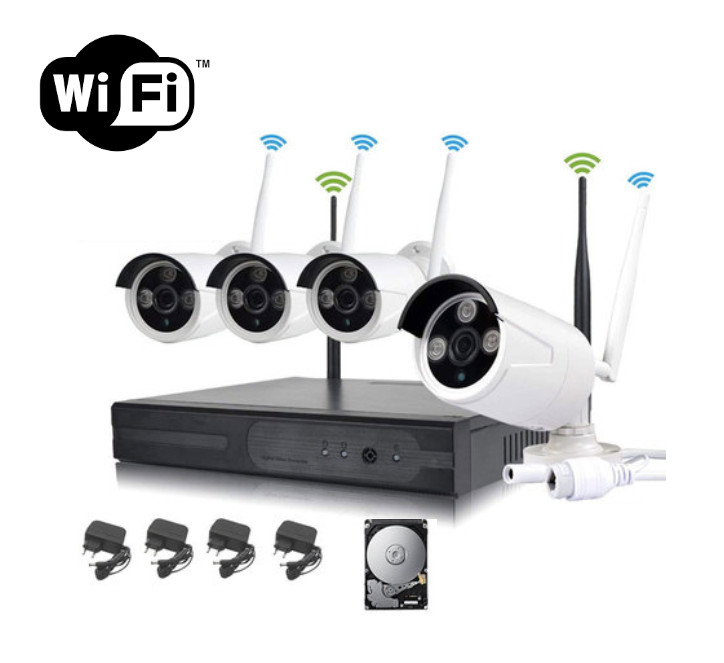 SUPER OFFERTA: Kit Videosorveglianza Wireless 4 Telecamere + HDD