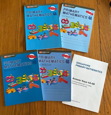 Singapore Math US edition 4A & 4B Text & Workbooks, Plus Grades 4-6 Answer Key 