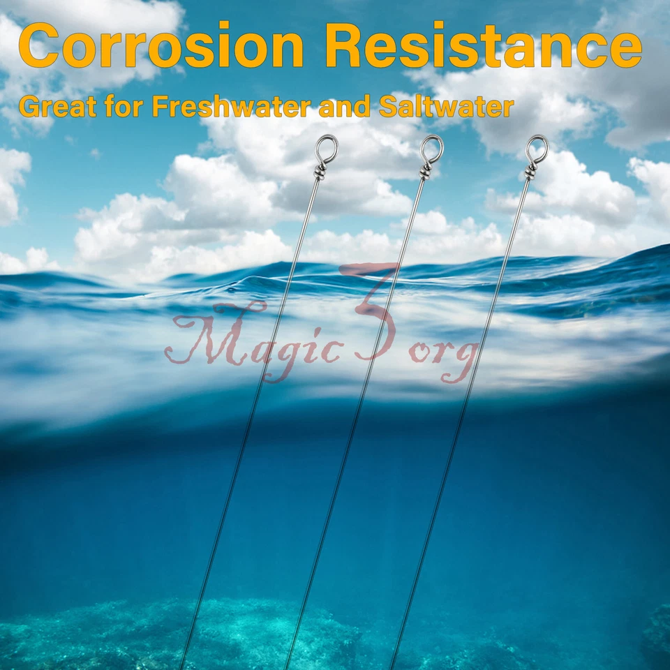 30/100pcs Spinner Shaft Stainless Steel Looped Wire Lure Making Saltwater .031" - Image 4 of 4