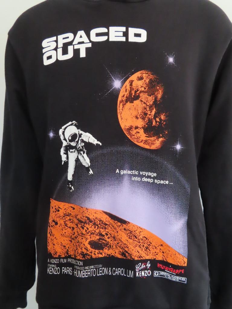 KENZO Black/Multicolor Mens Spaced Out Graphic Hoodie Sweatshirt Size S |  eBay