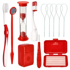 Dental Orthodontic Kit Wax Brush Ties Toothbrush Mirror Floss Thread Oral Care