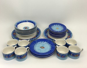 Lot Set Of 27 Sango Pisces Vintage Dishes Beach House Ocean Blue Image Is Loading Lot Set Of 27 Sango Pisces Vintage Dishes