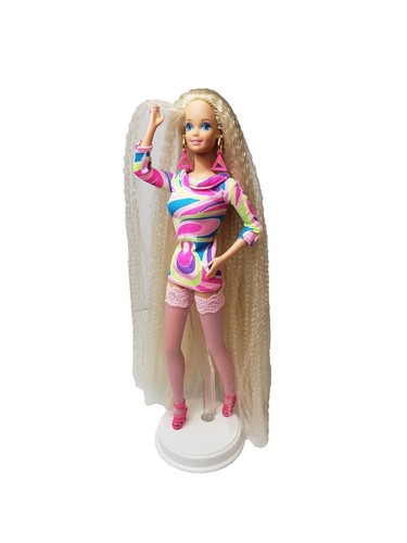 Barbie Hot Pink Metallic Glitter Sparkle Dress With Black Belt | eBay