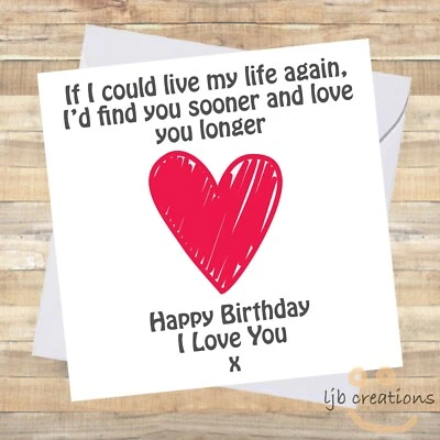 ' LOVE YOU LONGER ' Birthday Card For Husband Wife Girlfriend Boyfriend Partner