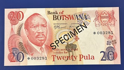 Rare Botswana 20 Pula Banknote ND.1976 Specimen Uncirculated | eBay UK