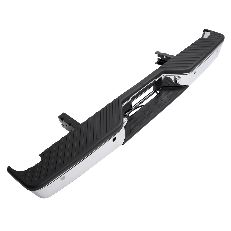 Chrome Step Bumper Assembly For Nissan Titan 04-2015 with Park Sensor Holes Rear - Image 4 of 4