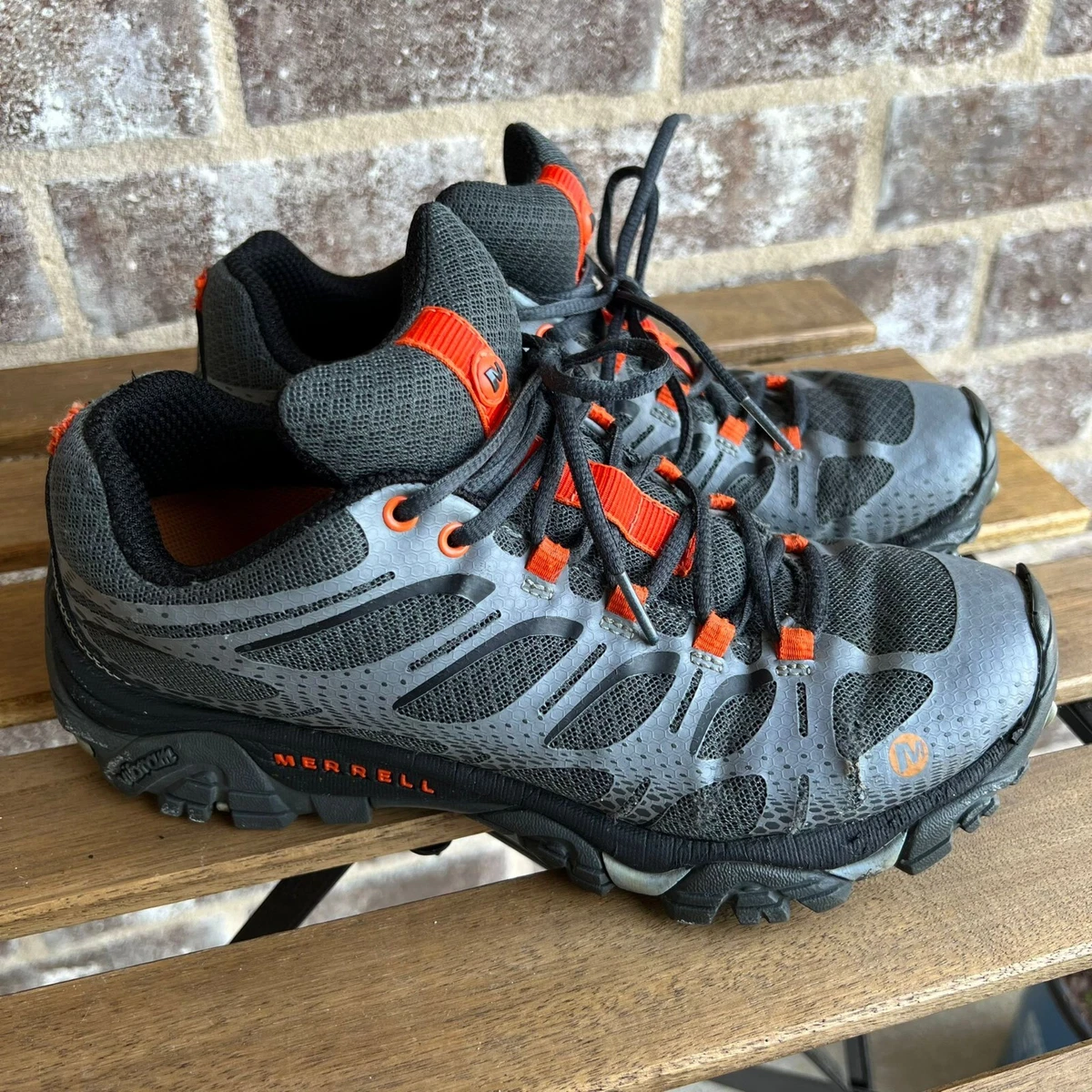 Kor En god ven Specialitet Merrell Shoes Mens Size 7 Gray Orange J35427 Moab Edge 2 Vibram Outdoors  Hiking | eBay