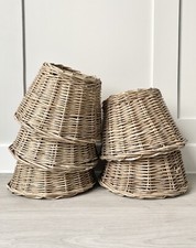 Wicker Rattan Natural Brown Round Lampshade For BaseOnly SECONDS