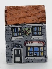 Birchcroft Miniature House Shaped Thimble Red Lion Pub Bar Store Great Britain