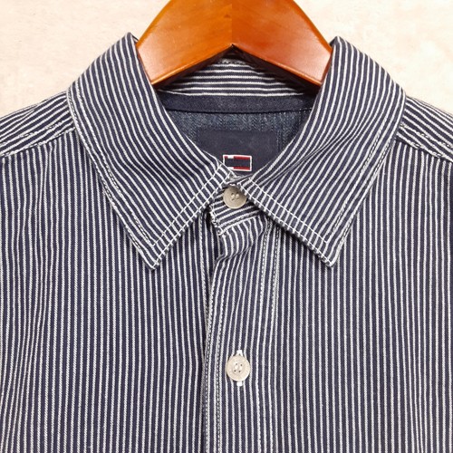 Bugle Boy 77 Mens Long Sleeve Button Shirt Sz.S/Blue-Striped/Denim/Outdoor - Picture 2 of 12