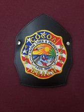 Leather Firefighter Shield Front Cocoa Beach Fire Dept.