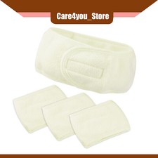 Item of 4 Spa Headband Soft Women Hair Bands for Face Washing Bath Yoga Beige
