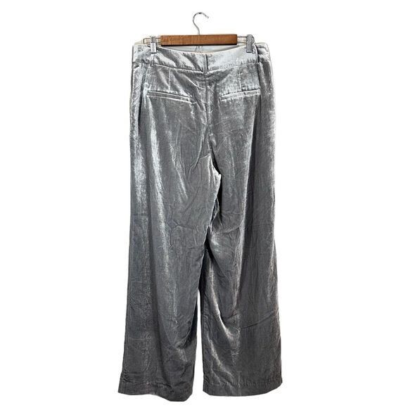 【OVERDUEFLAIR】VELVET LOW WIDE PANTS_SILVER VELVET LOW WIDE PANTS_SILVER - overdue flair