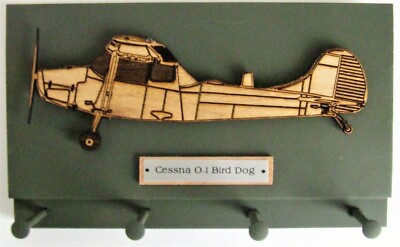 Wall Mounted Keychain Holder Rack - Cessna O-1 Bird Dog Reconnaissance Aircraft