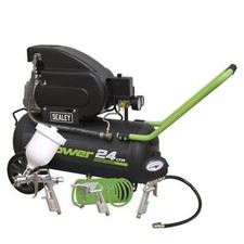 1x Sealey Compressor 24ltr Direct Drive 2hp With Air Accessory Kit - SAC2420EPK
