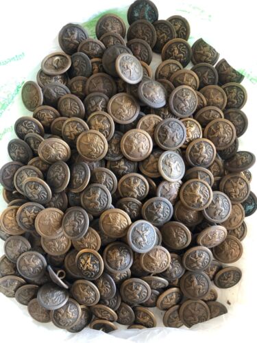 ANTIQUE CROWNED HERALDIC LION BUTTON 1914/18 D=20mm LOT 1 - Picture 3 of 3