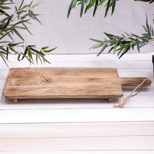 Large Wood Charcuterie Raised Cheese Food Party Display Long Board Handle 70cm - Picture 3 of 6