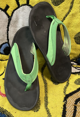 Olukai Womens Ohana 20110 8VEE Green Comfort Flat Flip Flop  display picture 3