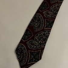 Men's POLO by Ralph Lauren Silk NECKTIE Tie HAND MADE IN USA BROWN RED Paisley