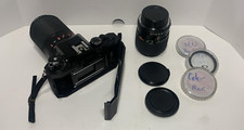 Ricoh KR-5 Super II 35mm SLR Camera Sakar 6508 Lens Sakar 610668 Lens UNTESTED