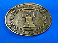 Bicentennial 1776-1976 Liberty Bell, Ring for Independence Oval Belt Buckle