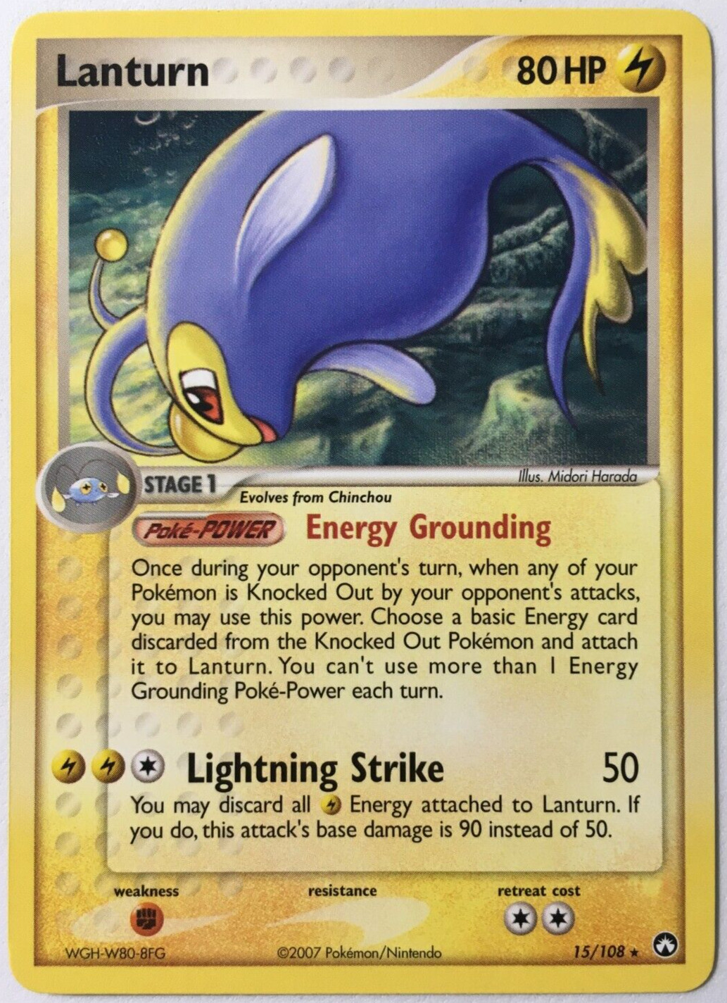 POKEMON LANTURN 15/108 EX POWER KEEPERS RARE NEAR MINT