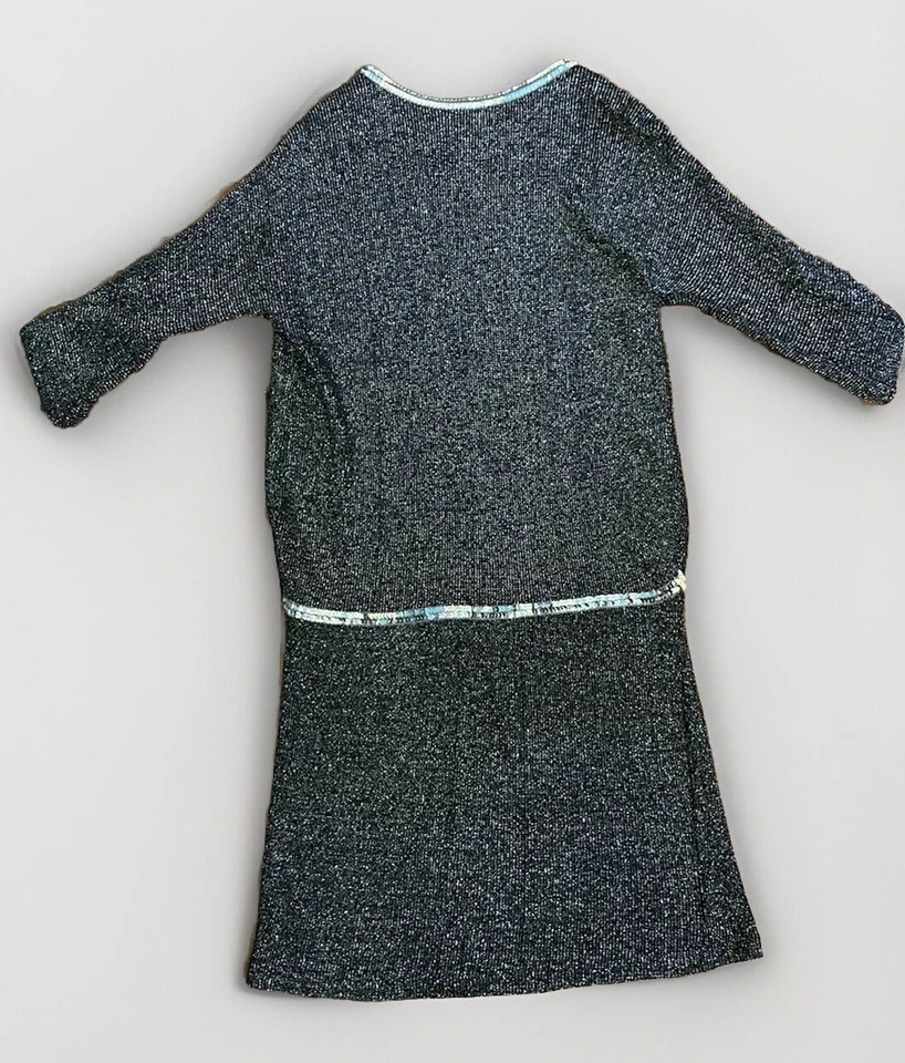 Impresionante Vestido Disco Baker Payne Vintage Años 70 80 Malla Lentejuelas Talla 8/10 M Defectos Foto 2 de 4