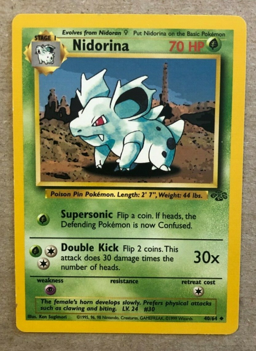 NIDORINA - Jungle Set - 40/64 - Uncommon - Pokemon Card - Unlimited Edition