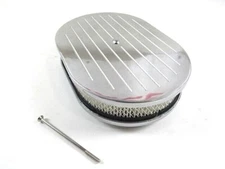 15'' Oval Ball Milled Aluminum Air Cleaner w/ Element Polished E40043P
