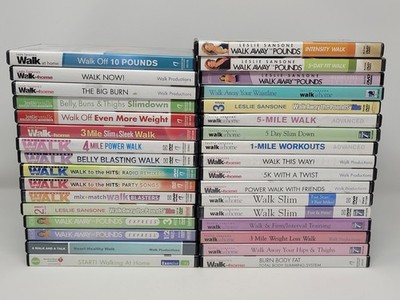 LESLIE SANSONE 33 DVD lot - Just Walk, At Home, Away the Pounds, Walk & Slim