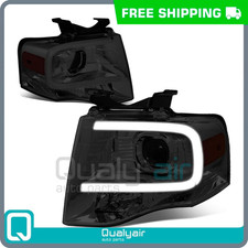 Headlights Led Drl Projector Lamps Smokedamber For 2007-2014 Ford Expedition 3d Headlights Led Drl Projector Lamps Smokedamber For 2007-2014 Ford Expedition 3d