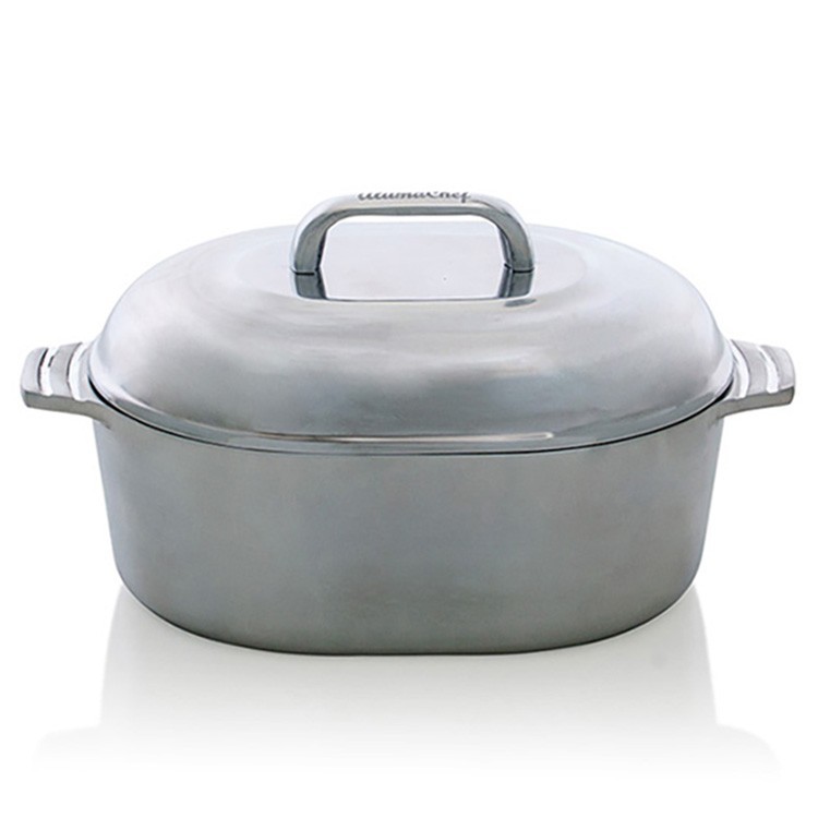 AlumaChef 8QT 13" Cast Aluminum Heavy Duty Oval Roaster-new Magnalite version