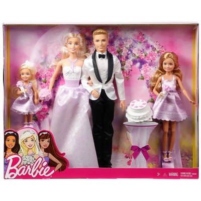 Barbie Hochzeit Geschenkset Puppen - Nagelneu kleiner Kartonschaden
