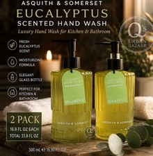 ASQUITH  SOMERSET SCENTED HAND WASH EUCALYPTUS 16.9OZ 2 PACK GLASS MOISTURIZER