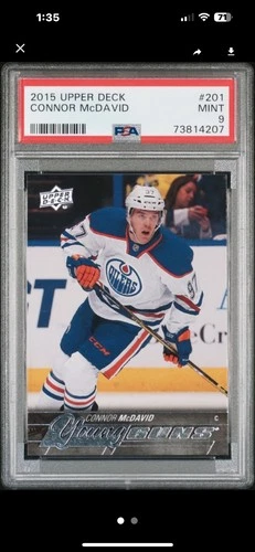 2015-16 Upper Deck Connor McDavid Young Guns Rookie RC #201 PSA 9 Oilers MINT