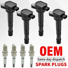 4pcs Ignition Coil + 4X Spark Plug Set for Honda Accord CR-V Element 2.4L UF311