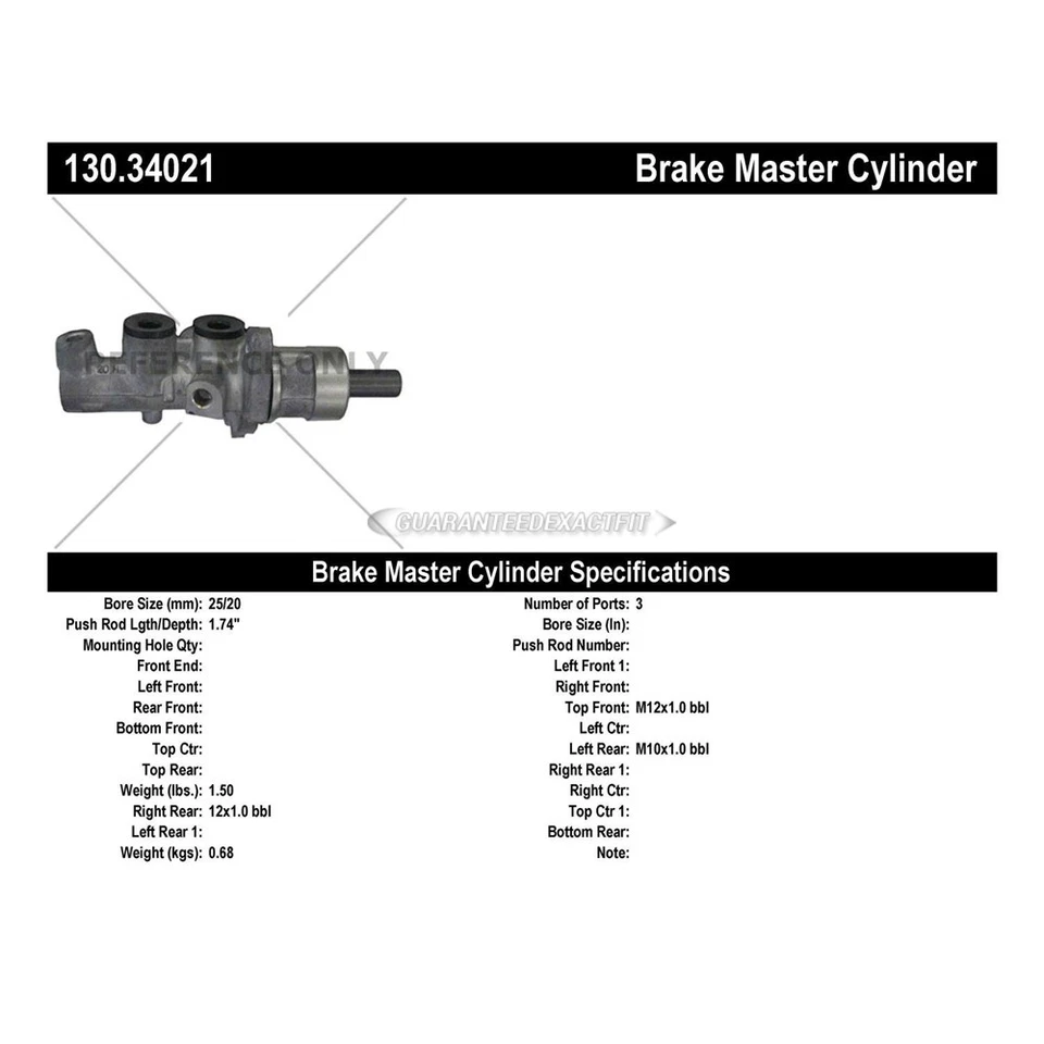 For BMW 540i 750iL 525i 530i 740i Centric Brake Master Cylinder GAP - Image 3 of 3