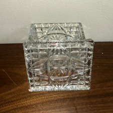 Anchor Hocking Clear Glass Trinket/Cigarette Holder Dish with Lid Made In USA