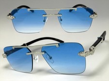 Men Classy Elegant Retro Hip Hop Rapper Pimp SUNGLASSES Silver  Faux Wood Frame