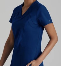 Barco One Racer 4-Pocket V-Neck Scrub Top Women  s Size Large L