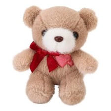 4.7 Inchs Teddy Bear Stuffed Animal with Heart,Bow Tie Embroidered Small Khaki